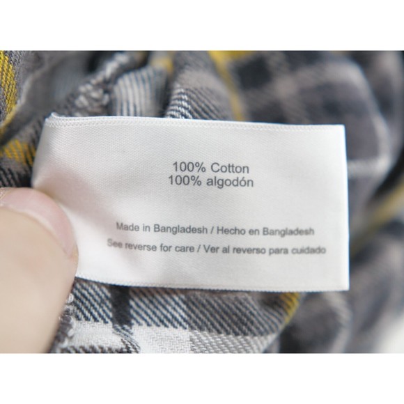 Woolrich Men’s Button Down Flannel‎ XL Plaid Black Yellow - Picture 4 of 7